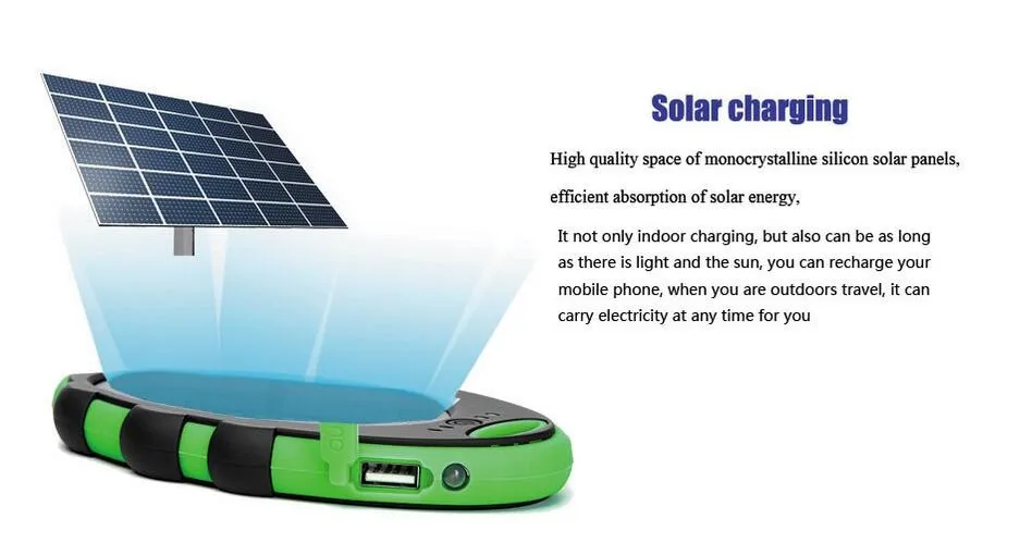 Waterproof mini portable charger slim solar power bank , mobile phone 5000mah battery charging powerbank - ANKUX.COM