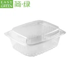 Easy Green environmentally friendly transparent square plastic fruit salad container frozen food packaging boxes with lid