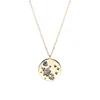 Bulk Wholesale 925 Sterling Silver Round Pendant 18K Gold Universe Space Necklace Globe Jewelry A015A