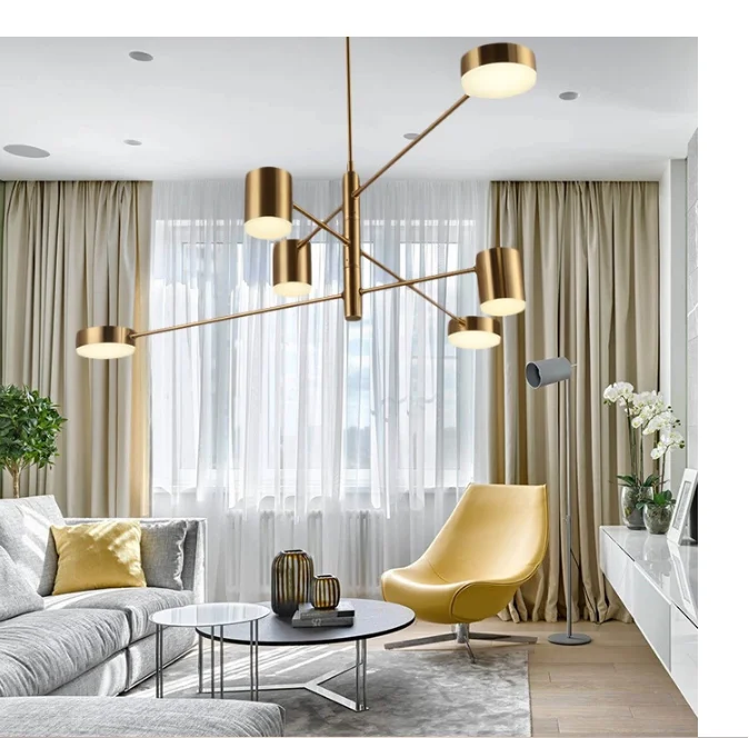 Wholesale selling restaurant black gold Iron aluminum nodic modern led pendant light chandelier