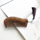 Hot Sale Private Label Natural Sandalwood Handmade Anti-static Wooden Hair Grooming Comb