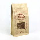 custom print brown paper flat bottom popped snack pouch 14oz corn tortilla chips packaging zipper kraft bag