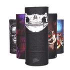 Wholesale Promotional Black Sport Cycling Digital Printing Skull Design Seamless Tubular Headwear Scarf Bandana