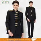 100%cotton hotel receptionist Guest attendants uniform Handsome doorman/sexy lady new design customize logo embroidery