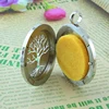 Life Tree Leaves Essential Oil Diffuser Perfume Choker Pendants Necklace jewelry with Felt Pad