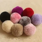 Rex rabbit fur pompon pendant/ colorful ball chain/ exquisite fur pompon keyring