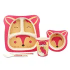 Biodegradable Fox Print 100 % Bamboo Fiber Baby Tableware