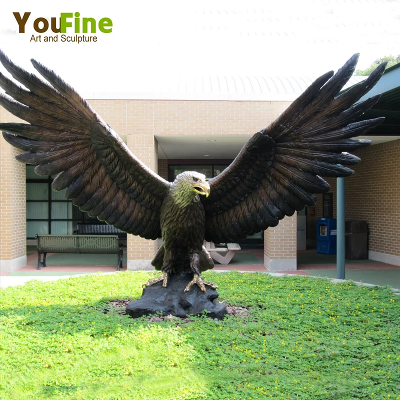 Vente chaude en plein air Antique bronze grandes statues d'aigle