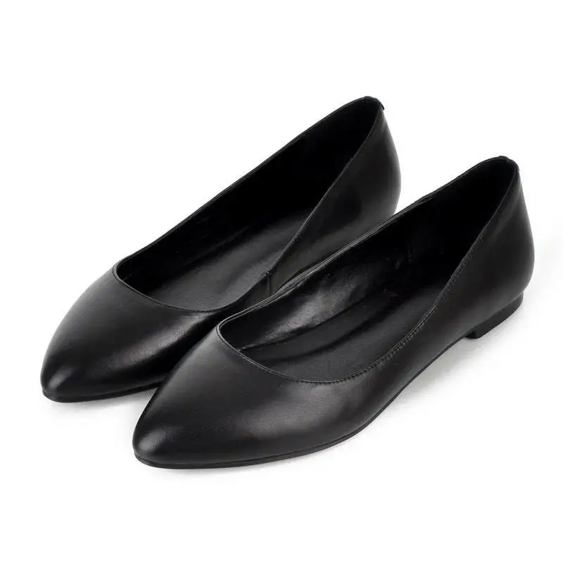 Blue 2013 spring flat-bottomed single shoes shallow mouth genuine leather pointed toe flat heel shoes women's plus size 40 - 43