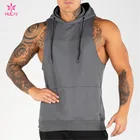 Hoodies Stringer Hoodie Wholesale Custom Plain Workout Muscle Gym Stringer Mens Sleeveless Hoodies