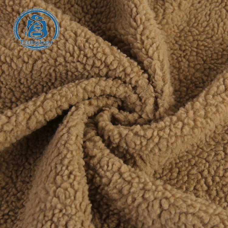 Fancy design wholesale 300gsm 100%polyester sherpa fleece blanket fabric