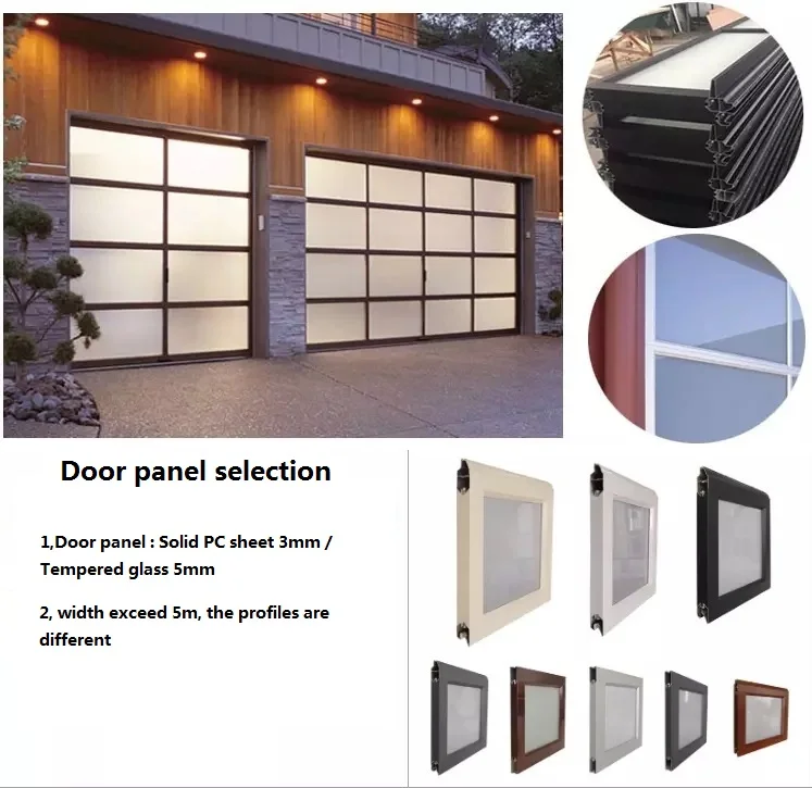 Topwindow Modern Design Glass Garage Doors Clear Glass Garage Door 9X7 Used Commercial Exterior Glass Garage Door