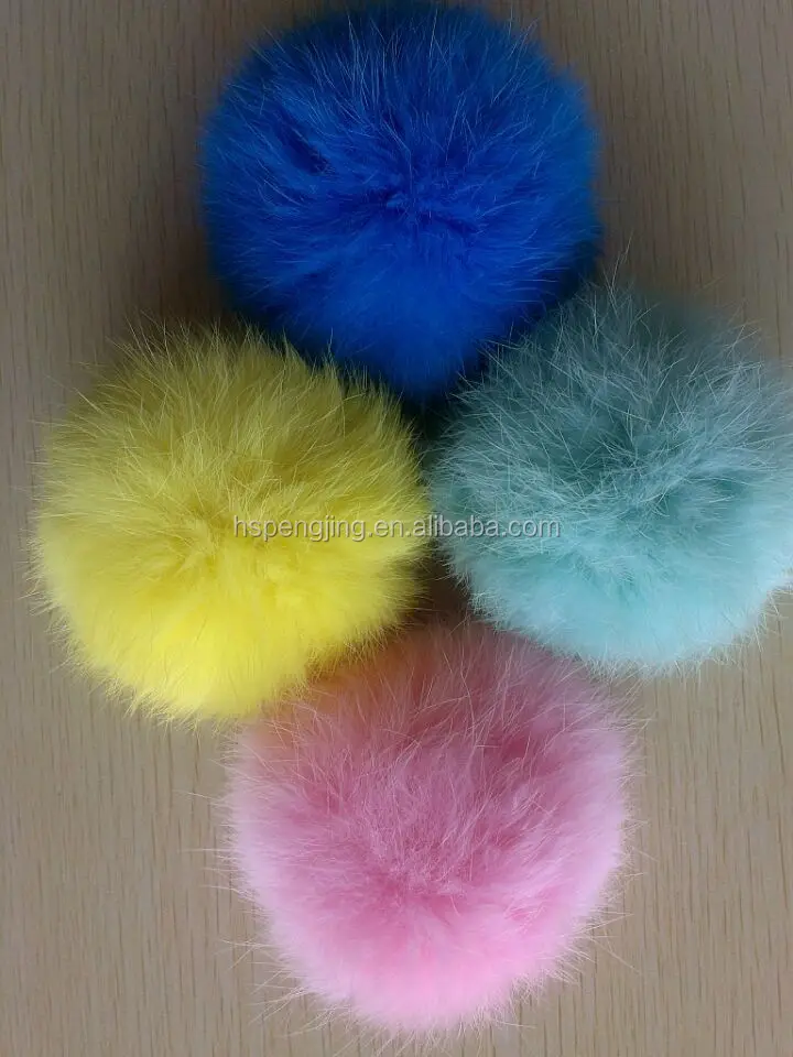 アクセサリーパーツ丸とふわふわファー100％pompom本物のウサギの毛皮の装飾のための仕入れ・メーカー・工場