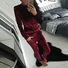 OEM factory custom women velvet design sport suit