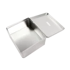 High quality food packing container rectangular gift tin box with hinge for biscuit cake cookies