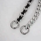 Bag Chain with snap hook - Stainless Steel & Leather