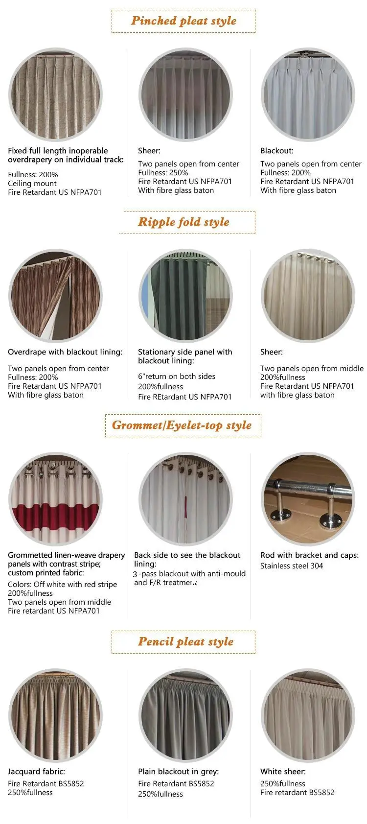 Vertical Striped Sheer Curtain, 110V-230V, 100% Polyester - detail 6