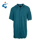 Best selling popular short sleeve long design plain dyed women clothing blouse summer casual