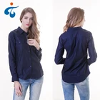 Top quality solid color ladies women nice designer blouses and shirts