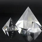 Cheap 3D laser etched blank pyramid triangle crystal glass paperweight for engraving with high quality