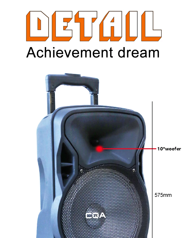 12 inch trolley pa powered dj sound system speaker with mic tamil mp3 songs - ANKUX.COM