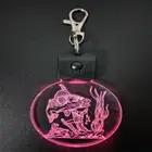 Special round shape acrylic glass 3d illusion mini night light keychain small gift for kids decoration led light