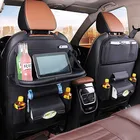Cute Car Back Seat Pocket Auto PU leather Backseat Organizer with tray