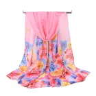 Women Custom Printing Scarf Colorful Chiffon Neck Scarf