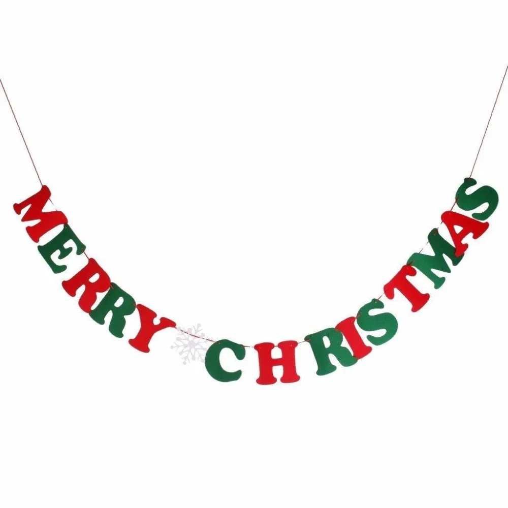merry christmas felt banner party decoration flag