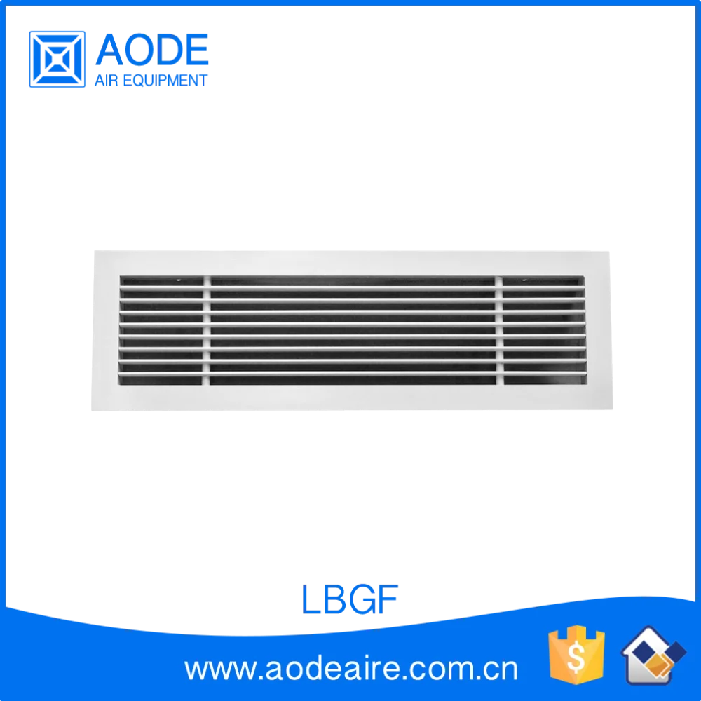 Aluminium Air Linear Bar Grille Diffuser With Fixed Core For Industrial