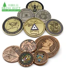 Free sample custom metal zinc alloy printing epoxy insert football/soccer challenge coin for sports tournament