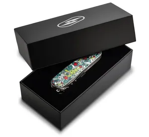 custom luxury cardboard gift folding knife box with hot stamping