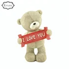 Polyresin animal bear standing figurine with letters I Love You