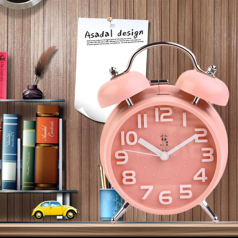 Free Shipping! Round Shape Large Size Silent Alarm Clock Fashion Personality Lazy Student Kid Alarm Clock Beside Bed 5 Colors