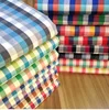 wholesale Yarn dye check organic cotton muslin chambray men's shirt fabric