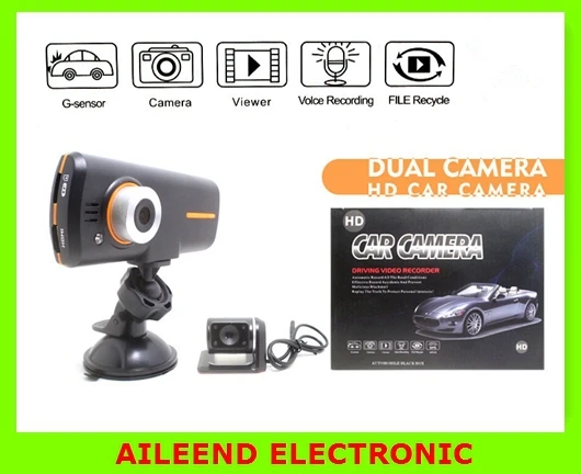 Dual Lens Mini Car DVR Camera Recorder Car Detector HD1080P 140Degree 2.7"LCD Dash Cam With Rear Cam GPS Tracker