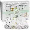 Enough Large Eco-Friendly Blank Unbleached 100% Cotton Gauze Muslin Fabric Blankets Baby Bow Wraps For Summer Swaddling