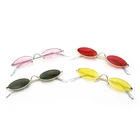 2018 New Women Men Custom Novelty Retro Sunglasses Candy Colorful Women Trendy Small Narrow Oval Metal Sun Glasses