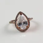 2015 Latest Design Fashion Rose Gold Plated White Clear Single Stone Finger Ring