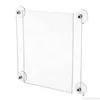 Acrylic Glass Door Signs, Window Mounted Sign Frame Holders, Lucite AD frame with Suction Cups