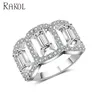 RAKOL Fashion Jewelry 18K White Gold Plated Crystal Diamond Zircon Women's Ring R2051