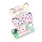 Custom Printed Flamingo Pu Leather Sunglasses Case