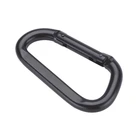 8*80mm D type Safety Carabiner snap hook spring hook plated Black Coated