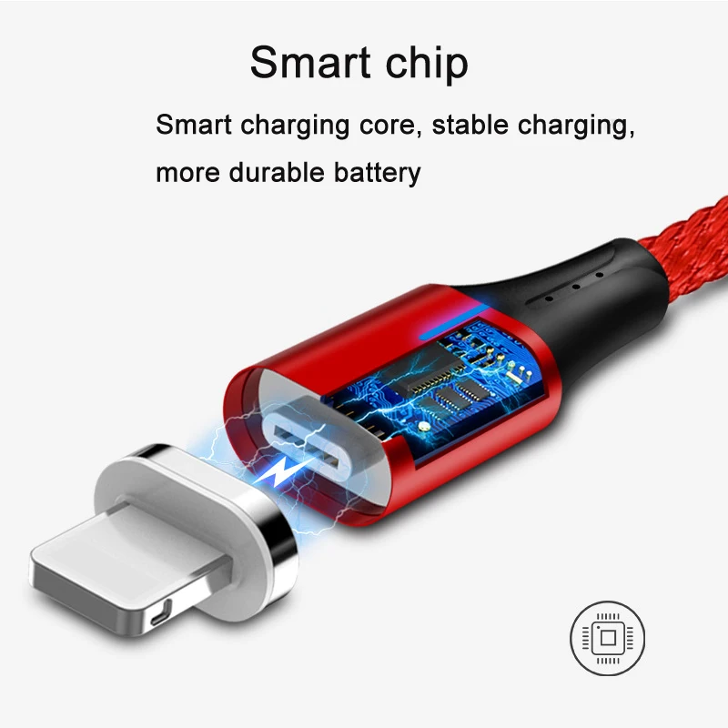 3 in 1 Magnetic Charger Cable Lighting Android Micro USB Type C 3A fast charging cable for Mobile Phone - ANKUX.COM