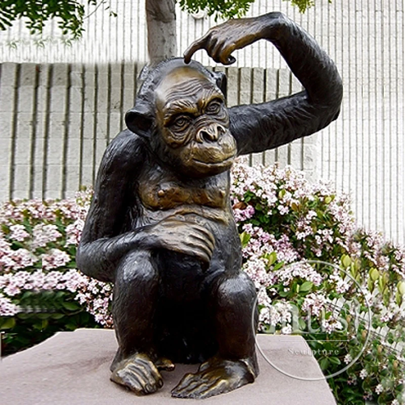 Brass Gorilla Desktop Decoration Monkey Statue Decoration - Temu