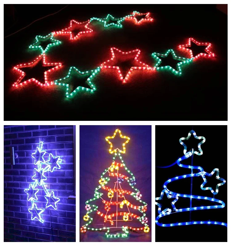 led outdoor christmas star motif lights