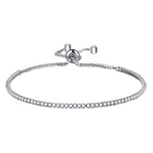 Bridesmaid Private Label Unisex Zircon Adjustable Custom Logo Bracelet Silver 925