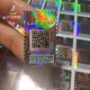 Custom Euro Laser Security Holographic Sticker scratch off QR Code serial number 3d Hologram label Sticker