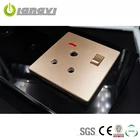 Residential application double pole switched bs 15 amp socket outlet with neon