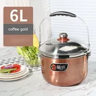 Multifunctional 6L steel cooking pot outdoor cookware energy saving stock pot